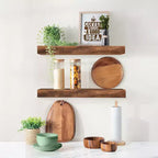 Sorbus Lot de 2 étagères murales flottantes en bois massif de 40,6 cm – pour la décoration de salle de bain, livres, chambre et salon