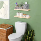 Sorbus Lot de 2 étagères murales flottantes en bois massif de 40,6 cm – pour la décoration de salle de bain, livres, chambre et salon