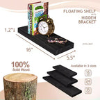 Sorbus Lot de 2 étagères murales flottantes en bois massif de 40,6 cm – pour la décoration de salle de bain, livres, chambre et salon