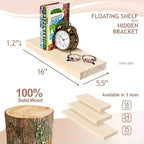 Sorbus Lot de 2 étagères murales flottantes en bois massif de 40,6 cm – pour la décoration de salle de bain, livres, chambre et salon