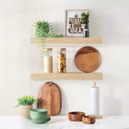 Sorbus Lot de 2 étagères murales flottantes en bois massif de 40,6 cm – pour la décoration de salle de bain, livres, chambre et salon