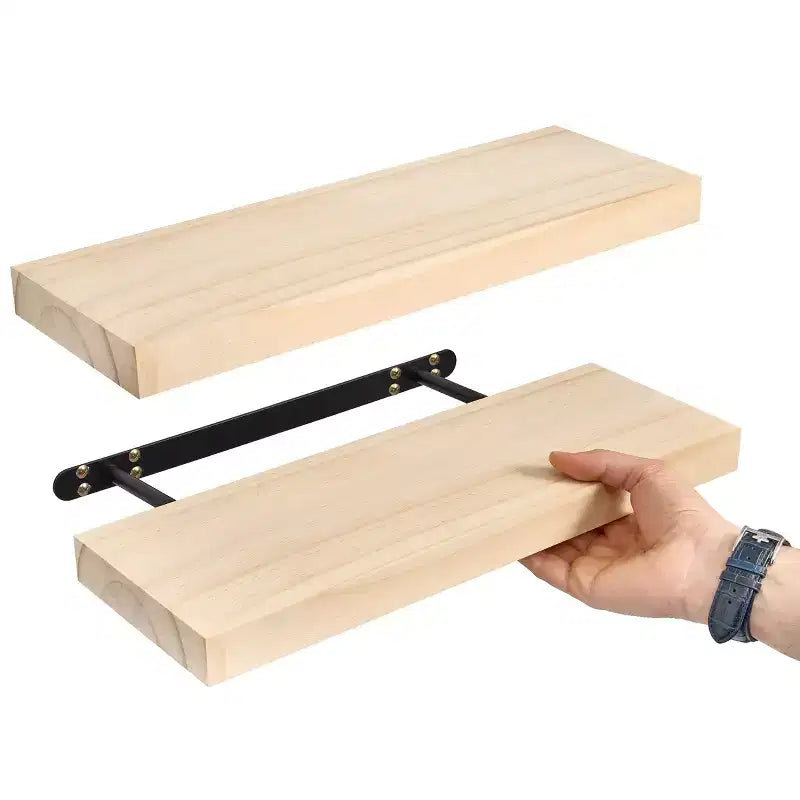 Sorbus Lot de 2 étagères murales flottantes en bois massif de 40,6 cm – pour la décoration de salle de bain, livres, chambre et salon