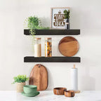 Sorbus Lot de 2 étagères murales flottantes en bois massif de 40,6 cm – pour la décoration de salle de bain, livres, chambre et salon