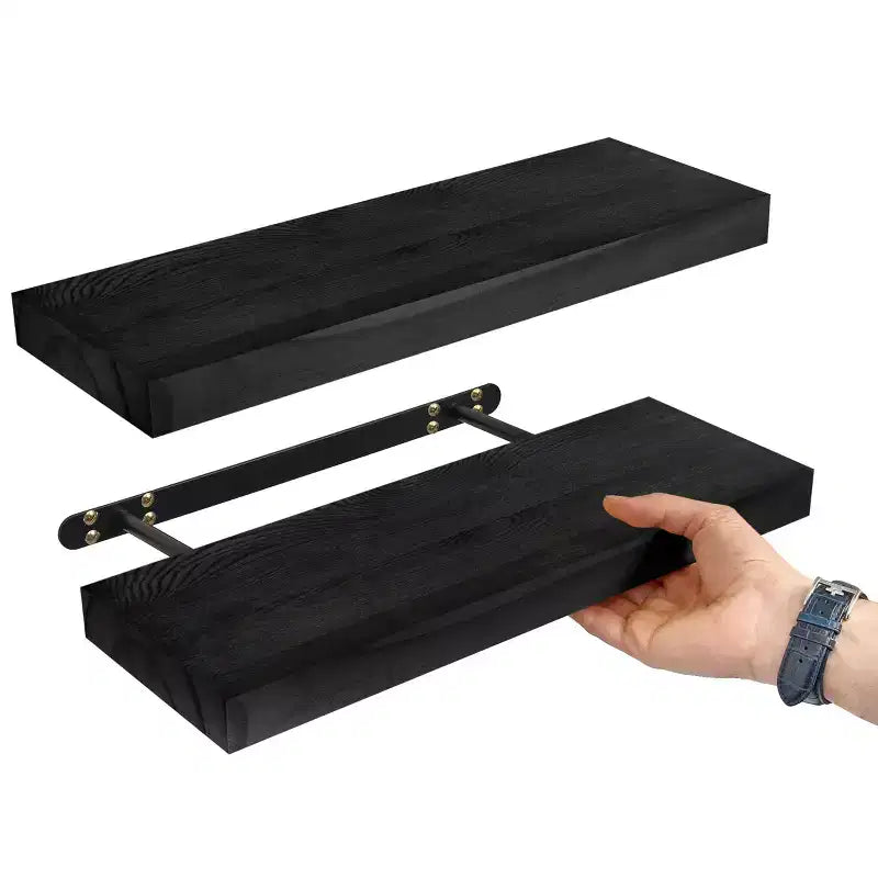 Sorbus Lot de 2 étagères murales flottantes en bois massif de 40,6 cm – pour la décoration de salle de bain, livres, chambre et salon