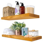 Sorbus Lot de 2 étagères murales flottantes en bois massif de 40,6 cm – pour la décoration de salle de bain, livres, chambre et salon