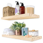 Sorbus Lot de 2 étagères murales flottantes en bois massif de 40,6 cm – pour la décoration de salle de bain, livres, chambre et salon