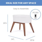 Couffin portable Aero de Delta Children avec pieds en bois, blanc