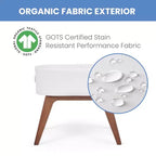Couffin portable Aero de Delta Children avec pieds en bois, blanc