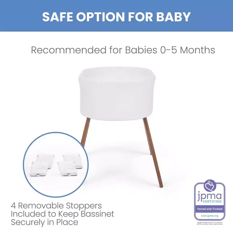 Couffin portable Aero de Delta Children avec pieds en bois, blanc