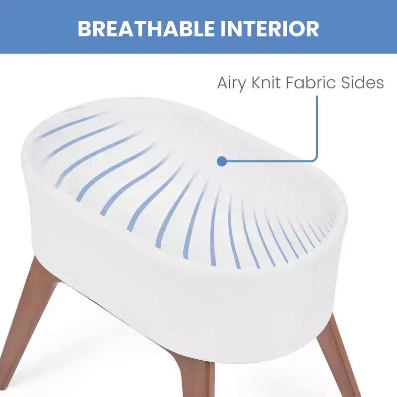 Couffin portable Aero de Delta Children avec pieds en bois, blanc