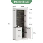 Armoire de rangement autoportante avec éclairage LED, dotée de deux portes et d'étagères réglables, idéale pour les salles à manger et les salons.