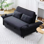 MAYEERTY Canapé-lit multifonctionnel en tissu rayé noir pour chambre à coucher et salon