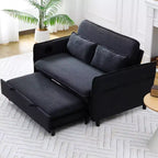 MAYEERTY Canapé-lit multifonctionnel en tissu rayé noir pour chambre à coucher et salon