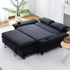 MAYEERTY Canapé-lit multifonctionnel en tissu rayé noir pour chambre à coucher et salon