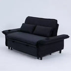 MAYEERTY Canapé-lit multifonctionnel en tissu rayé noir pour chambre à coucher et salon