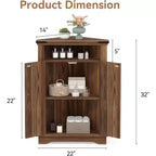 Meuble d'angle de salle de bain de style ferme avec porte coulissante et étagère réglable, armoire de rangement pour salle de bain, cuisine, salon