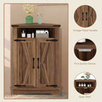Meuble d'angle de salle de bain de style ferme avec porte coulissante et étagère réglable, armoire de rangement pour salle de bain, cuisine, salon