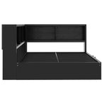 Lit de repos pleine grandeur avec lit gigogne et bibliothèque, lit de repos en forme de L avec ports USB, lit d'angle complet en bois avec tête de lit de rangement