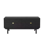 Table basse Famapy Noir et Or : Tiroirs texturés, Grand espace de rangement, Sublimez le style de votre salon