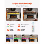 Meuble TV VEVOR avec cheminée, meuble TV de ferme pour téléviseurs jusqu'à 80 pouces, centre de divertissement de ferme avec cheminée de 36 pouces et lumières LED, blanc