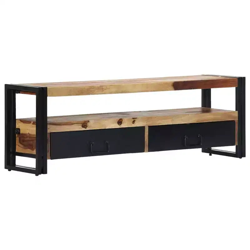 vidaXL Meuble TV Couleur bois naturel, noir