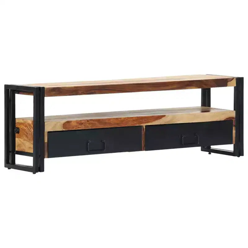 vidaXL Meuble TV Couleur bois naturel, noir