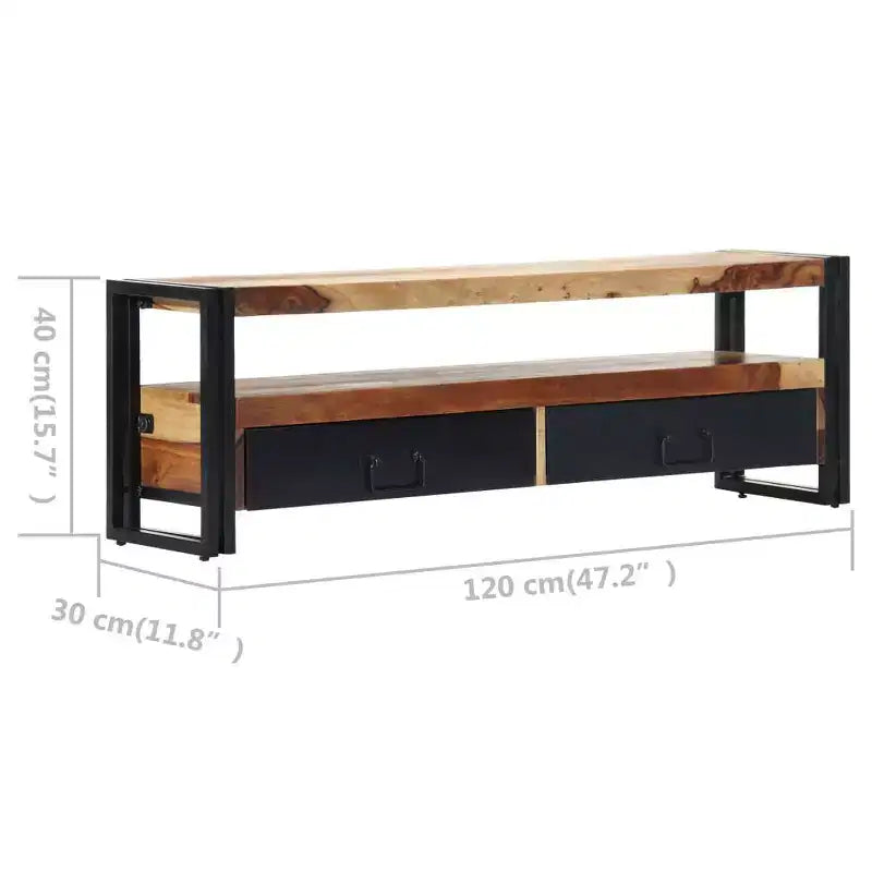 vidaXL Meuble TV Couleur bois naturel, noir
