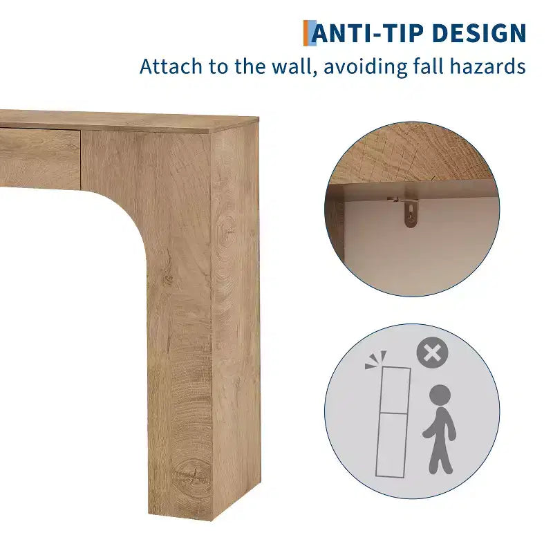Table console de 100 cm COZONY avec tiroir de rangement, table de canapé industrielle de style ferme pour entrée, salon, couloir, vestibule