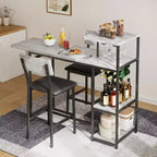 Ensemble table et chaises de salle à manger moderne GutoWave pour 2, ensemble table de bar extensible et 2 chaises 3 pièces