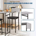 Ensemble table et chaises de salle à manger moderne GutoWave pour 2, ensemble table de bar extensible et 2 chaises 3 pièces