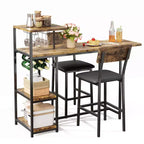 Ensemble table et chaises de salle à manger moderne GutoWave pour 2, ensemble table de bar extensible et 2 chaises 3 pièces