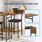 Ensemble table et chaises de salle à manger moderne GutoWave pour 2, ensemble table de bar extensible et 2 chaises 3 pièces