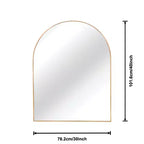 Miroir mural arqué de 30 x 40 pouces avec cadre en aluminium noir pour salle de bain, coiffeuse, chambre, entrée et salon