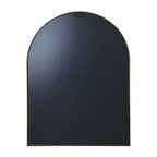 Miroir mural arqué de 30 x 40 pouces avec cadre en aluminium noir pour salle de bain, coiffeuse, chambre, entrée et salon