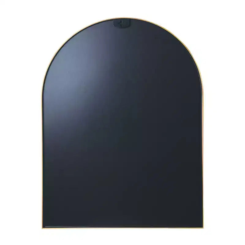 Miroir mural arqué de 30 x 40 pouces avec cadre en aluminium noir pour salle de bain, coiffeuse, chambre, entrée et salon