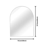 Miroir mural arqué de 30 x 40 pouces avec cadre en aluminium noir pour salle de bain, coiffeuse, chambre, entrée et salon