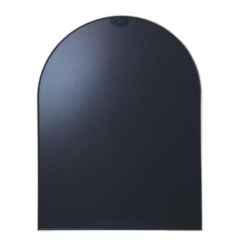 Miroir mural arqué de 30 x 40 pouces avec cadre en aluminium noir pour salle de bain, coiffeuse, chambre, entrée et salon