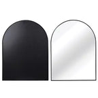 Miroir mural arqué de 30 x 40 pouces avec cadre en aluminium noir pour salle de bain, coiffeuse, chambre, entrée et salon