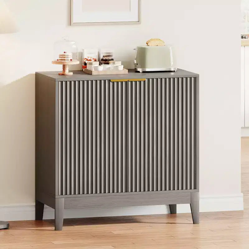 Meuble buffet en jonc avec portes et étagère réglable, pour salon, salle à manger, cuisine ou entrée