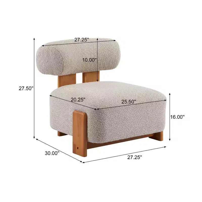 Chaise Christopher Knight Home Orla contemporaine en hévéa et bouclette