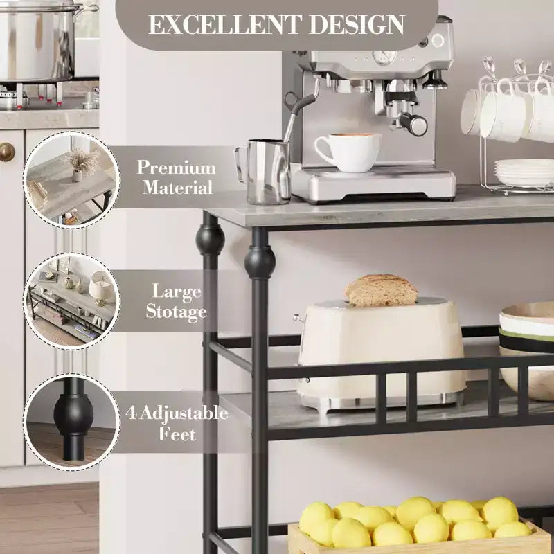 Table console étroite de 109 cm, Table console avec rangement, Table console étroite d'entrée à 3 niveaux avec étagères, Table d'appoint industrielle en bois, pour chambre à coucher