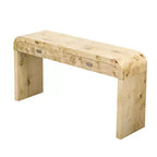 Clihome Table d'entrée en bois de 60" avec placage en ronce, table console avec 2 grands tiroirs et poignées en métal, table de canapé multifonctionnelle