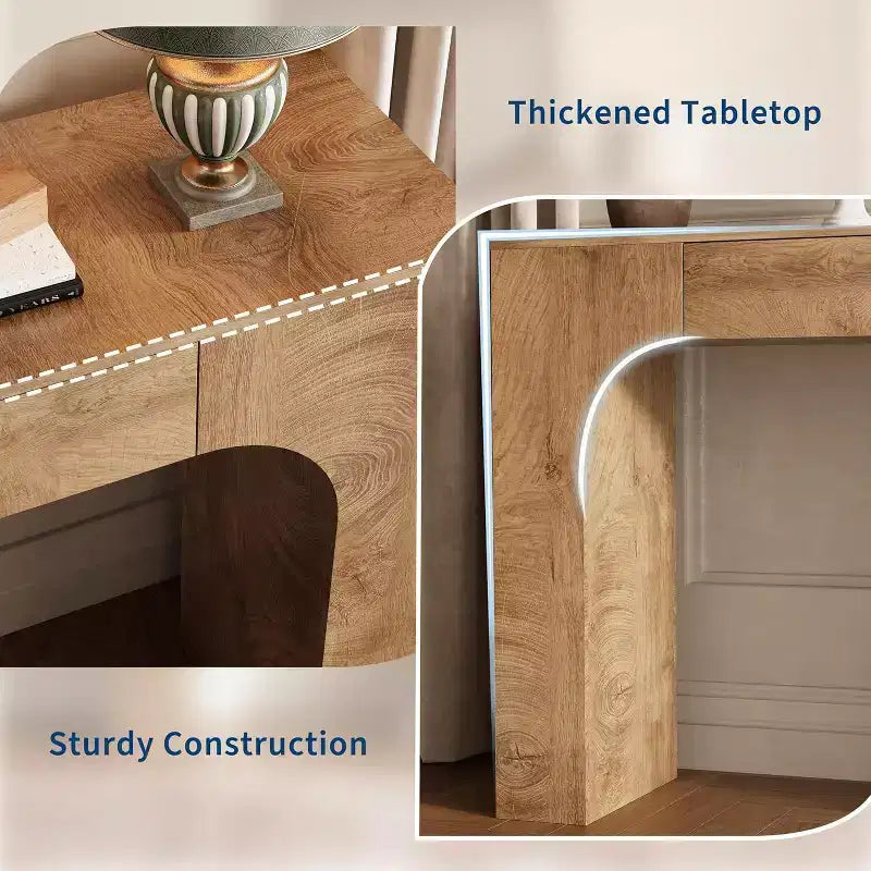 Console étroite de 119 cm avec tiroir, table de console de style ferme, table basse derrière le canapé, pour entrée, salon, foyer, chambre