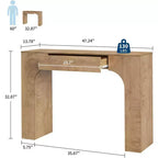 Console étroite de 119 cm avec tiroir, table de console de style ferme, table basse derrière le canapé, pour entrée, salon, foyer, chambre
