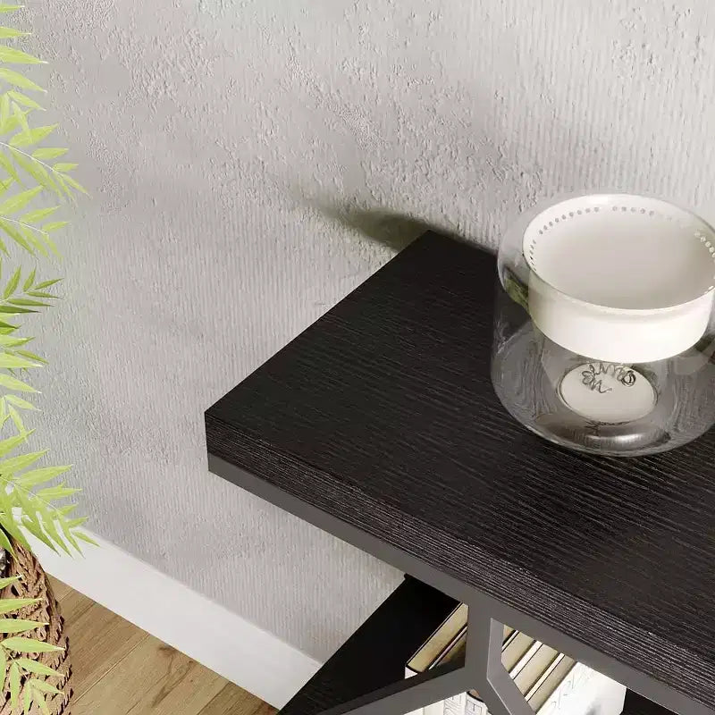 Console de table d'entrée de 40 poucesTable console industrielle à 3 niveaux avec étagères ouvertesTable de canapé derrière le canapé pour couloir, salon, foyer
