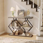 Console de table d'entrée de 40 poucesTable console industrielle à 3 niveaux avec étagères ouvertesTable de canapé derrière le canapé pour couloir, salon, foyer