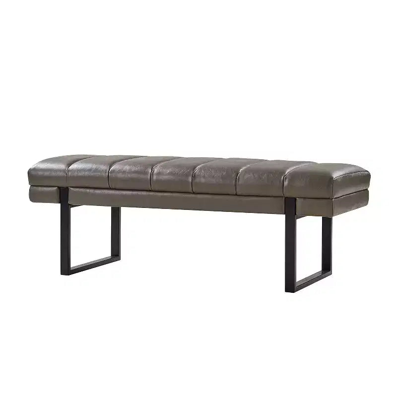 Banc Anahli moderne avec design touffeté en similicuir végétalienArtful Living Design