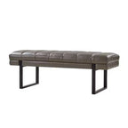 Banc Anahli moderne avec design touffeté en similicuir végétalienArtful Living Design