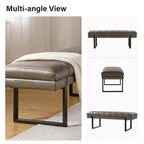 Banc Anahli moderne avec design touffeté en similicuir végétalienArtful Living Design