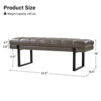 Banc Anahli moderne avec design touffeté en similicuir végétalienArtful Living Design